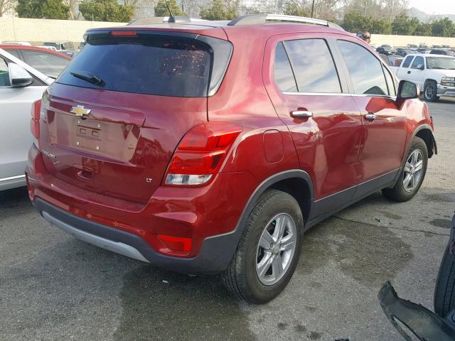 3GNCJPSB7JL274406 - 2018 CHEVROLET TRAX 1LT MAROON photo 4