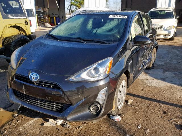 JTDKDTB39F1579465 - 2015 TOYOTA PRIUS C BLACK photo 2