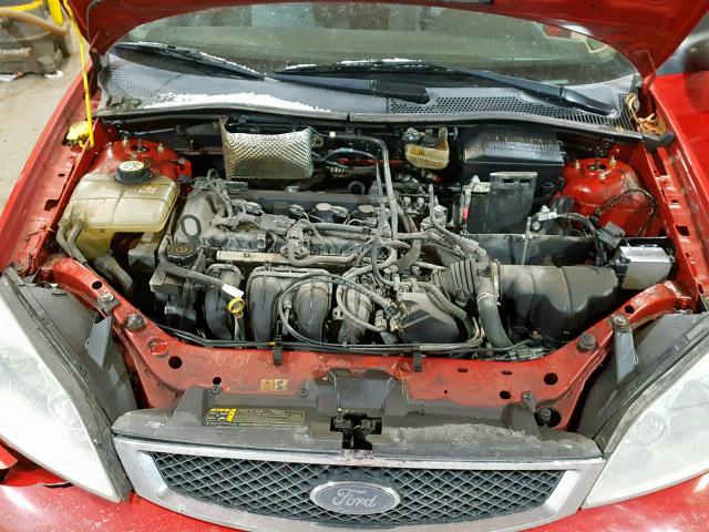 1FAHP34N87W130286 - 2007 FORD FOCUS ZX4 RED photo 7