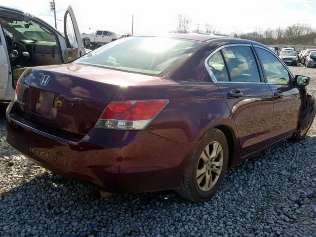 1HGCP26439A070521 - 2009 HONDA ACCORD LXP MAROON photo 4