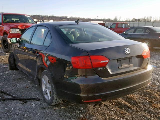 3VWLL7AJ4CM331246 - 2012 VOLKSWAGEN JETTA TDI BLACK photo 3