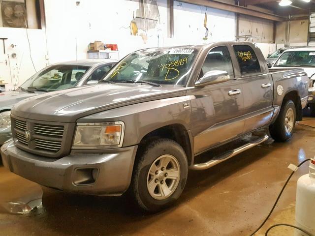 1D7HW38PX9S705884 - 2009 DODGE DAKOTA SXT GRAY photo 2