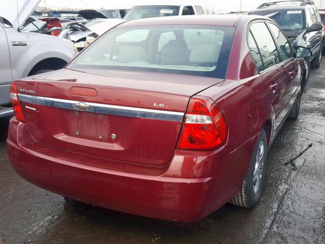 1G1ZS58F87F303678 - 2007 CHEVROLET MALIBU LS RED photo 4