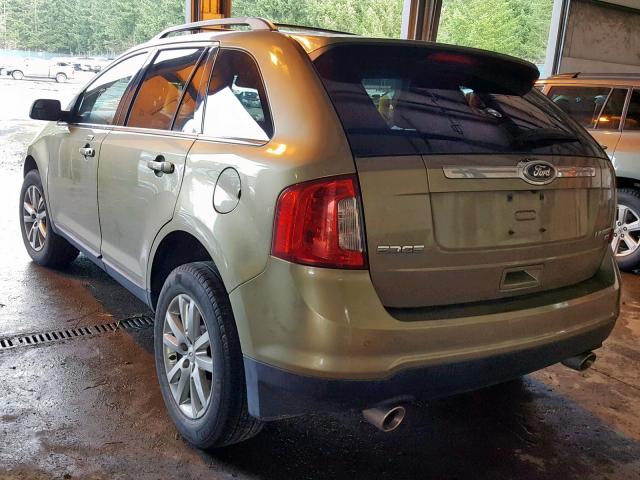 2FMDK4KC2DBA75650 - 2013 FORD EDGE LIMIT GREEN photo 3