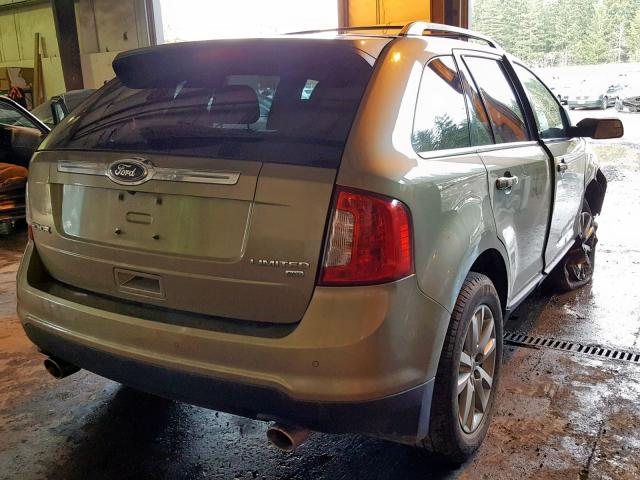 2FMDK4KC2DBA75650 - 2013 FORD EDGE LIMIT GREEN photo 4