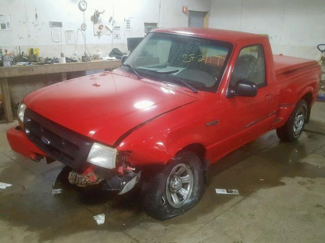 1FTYR10CXYPB14440 - 2000 FORD RANGER RED photo 2
