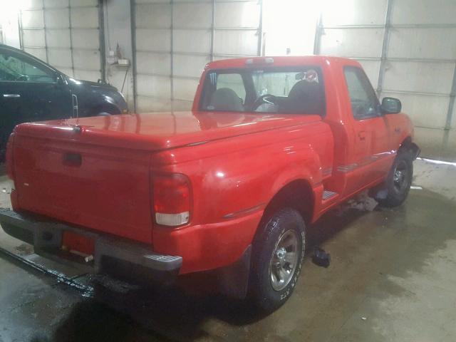 1FTYR10CXYPB14440 - 2000 FORD RANGER RED photo 4