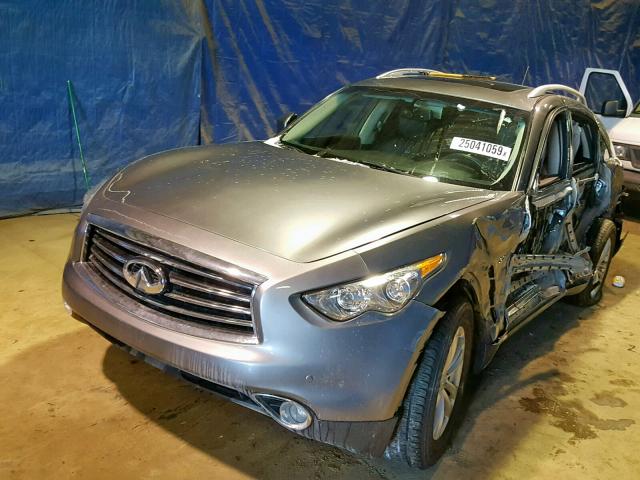 JNBCS1MW8EM411159 - 2014 INFINITI QX70 GRAY photo 2