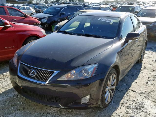 JTHCF5C29A5043938 - 2010 LEXUS IS 250 BLACK photo 2