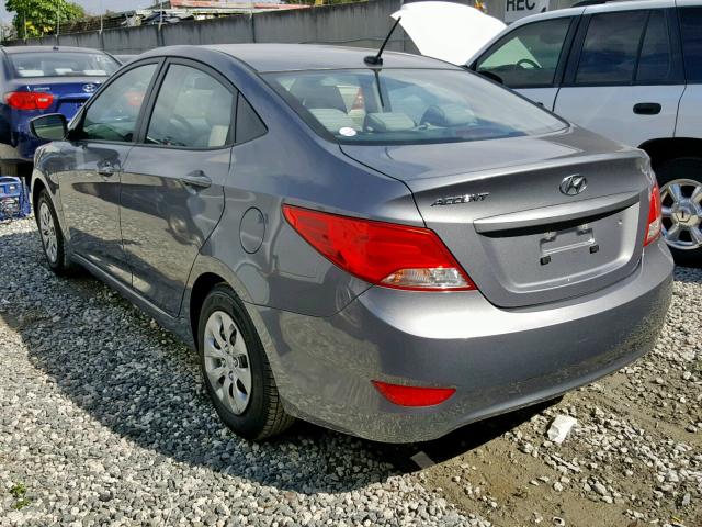 KMHCT4AE3HU278283 - 2017 HYUNDAI ACCENT SE GRAY photo 3