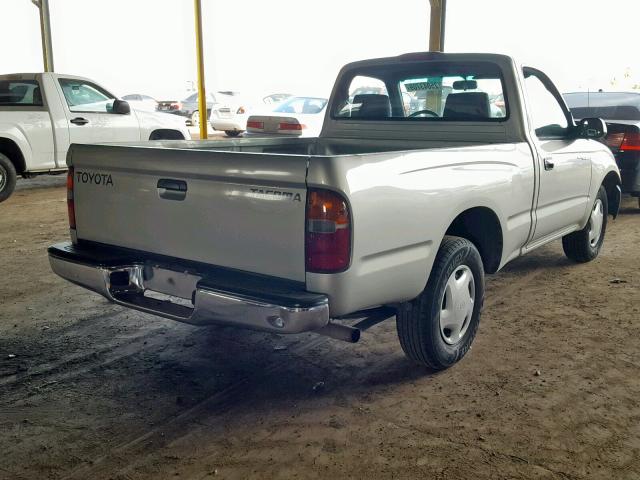 5TENL42N9YZ708403 - 2000 TOYOTA TACOMA SILVER photo 4