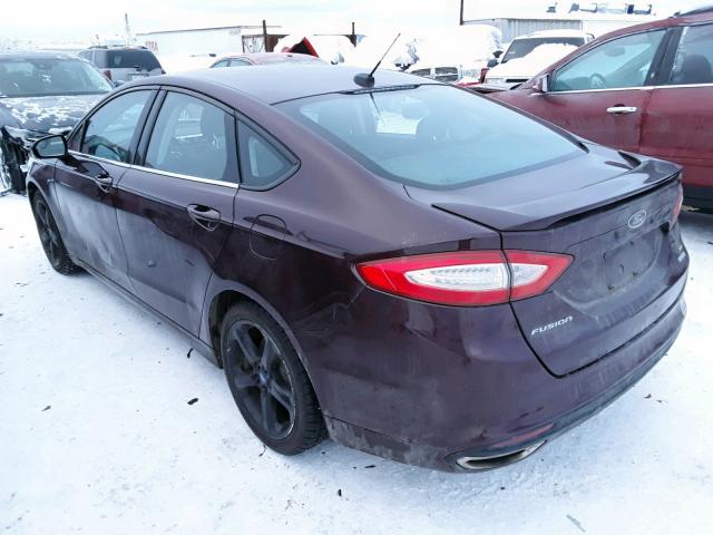 3FA6P0H97DR304642 - 2013 FORD FUSION SE MAROON photo 3