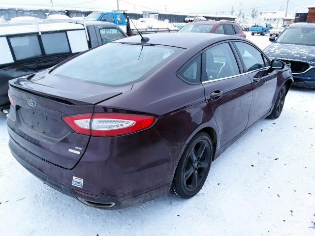 3FA6P0H97DR304642 - 2013 FORD FUSION SE MAROON photo 4