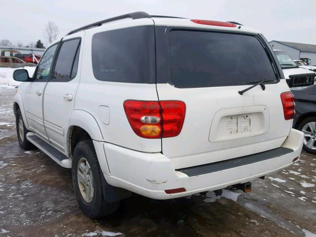 5TDZT38A82S088437 - 2002 TOYOTA SEQUOIA LI WHITE photo 3