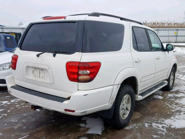 5TDZT38A82S088437 - 2002 TOYOTA SEQUOIA LI WHITE photo 4