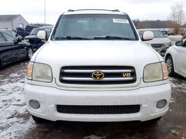 5TDZT38A82S088437 - 2002 TOYOTA SEQUOIA LI WHITE photo 9