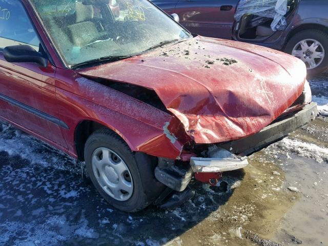 4S3BK4357W7317811 - 1998 SUBARU LEGACY L RED photo 10