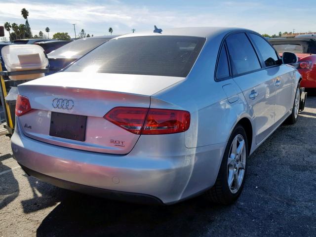 WAULF78KX9N011899 - 2009 AUDI A4 2.0T QU SILVER photo 4