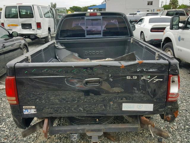 1B7GL22Z5XS109386 - 1999 DODGE DAKOTA BLACK photo 9