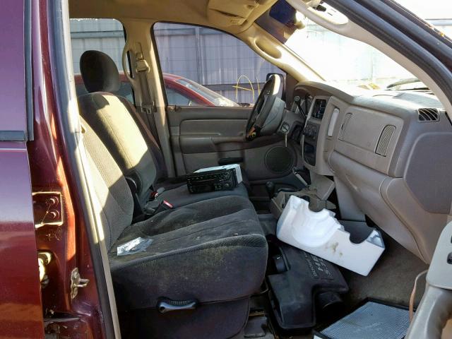 1D7HU18D73S317051 - 2003 DODGE RAM 1500 S BURGUNDY photo 5