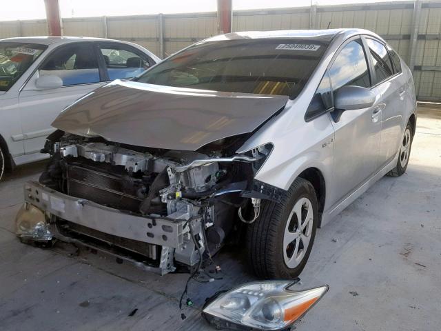 JTDKN3DU6C1518301 - 2012 TOYOTA PRIUS SILVER photo 2