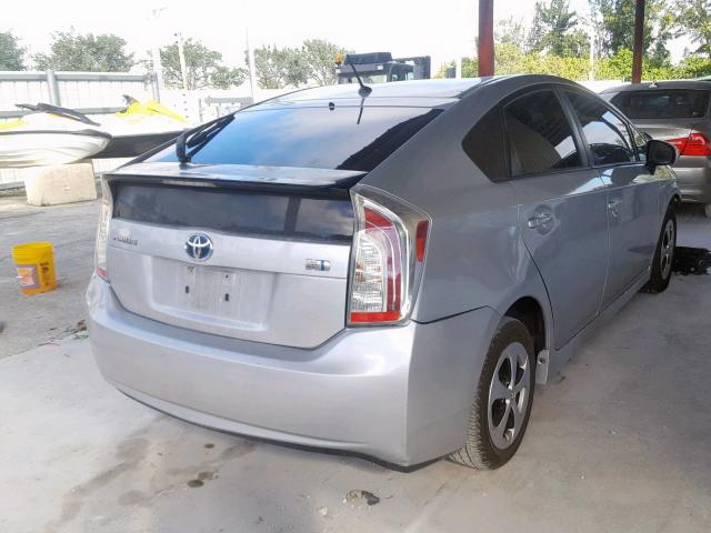 JTDKN3DU6C1518301 - 2012 TOYOTA PRIUS SILVER photo 4