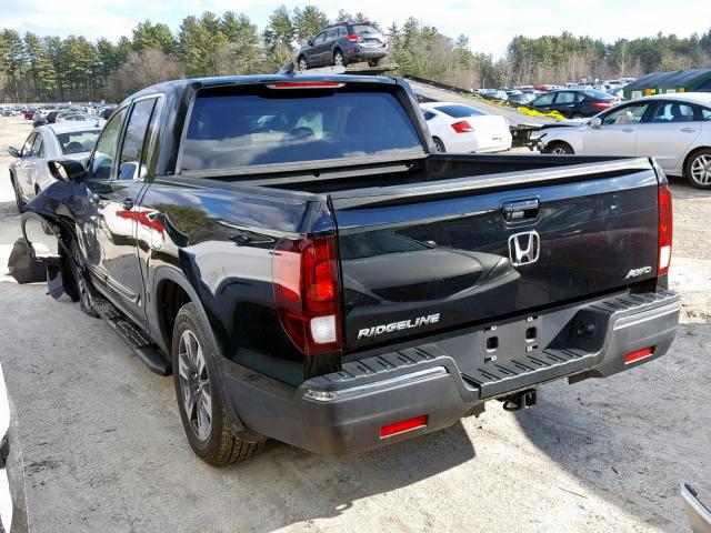 5FPYK3F52HB015430 - 2017 HONDA RIDGELINE BLACK photo 3