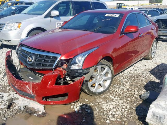 1G6AA5RX5E0128873 - 2014 CADILLAC ATS RED photo 2