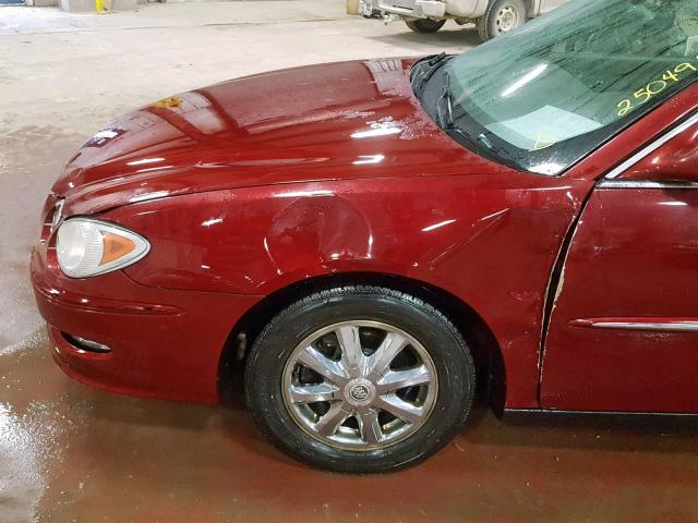 2G4WC582081145426 - 2008 BUICK LACROSSE C MAROON photo 9