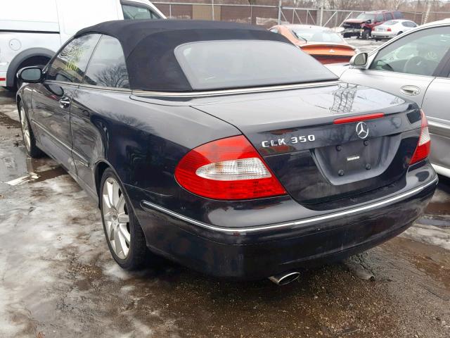 WDBTK56F67F208597 - 2007 MERCEDES-BENZ CLK 350 BLACK photo 3