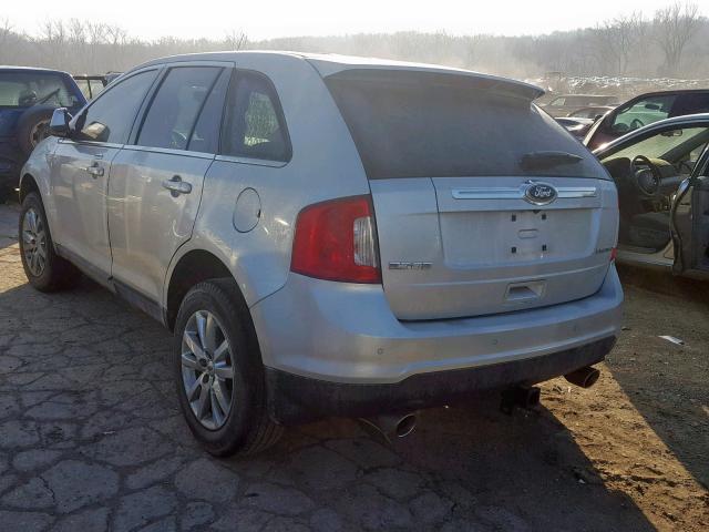 2FMDK3KC7BBA22871 - 2011 FORD EDGE LIMIT SILVER photo 3