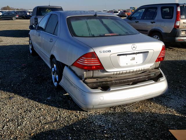 WDBNG76J73A359109 - 2003 MERCEDES-BENZ S 600 SILVER photo 3