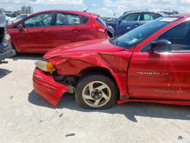1G2NF12EXYM873525 - 2000 PONTIAC GRAND AM S RED photo 9