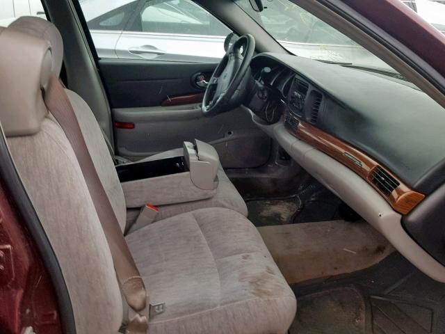 1G4HP52K044177376 - 2004 BUICK LESABRE CU MAROON photo 5