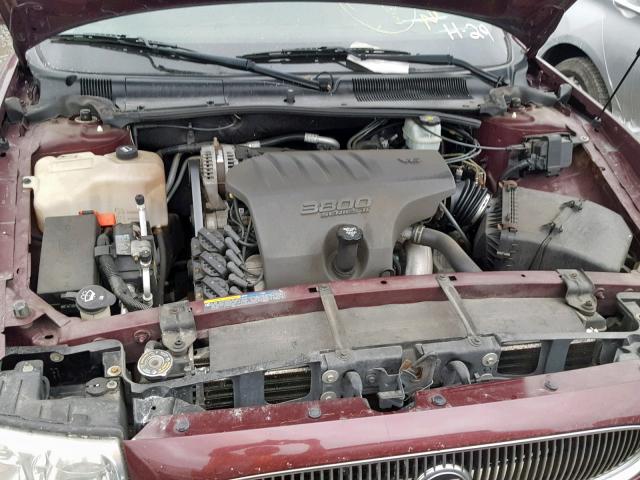 1G4HP52K044177376 - 2004 BUICK LESABRE CU MAROON photo 7