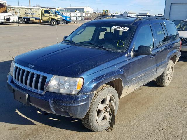 1J4GW58N34C243309 - 2004 JEEP GRAND CHER BLUE photo 2