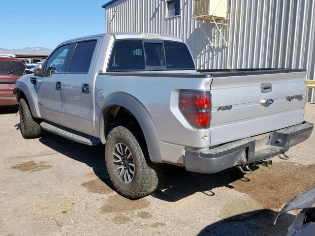 1FTFW1R67DFE06575 - 2013 FORD F150 SVT R SILVER photo 3