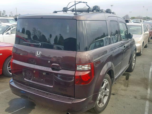 5J6YH18957L014970 - 2007 HONDA ELEMENT SC MAROON photo 4