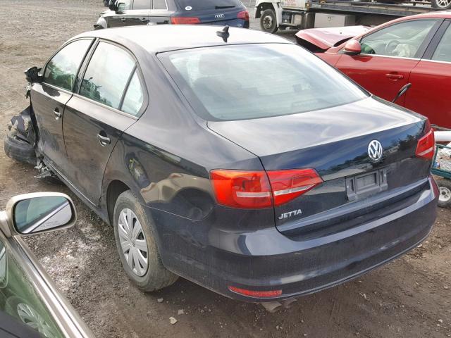 3VW2K7AJ5FM277331 - 2015 VOLKSWAGEN JETTA BASE BLACK photo 3