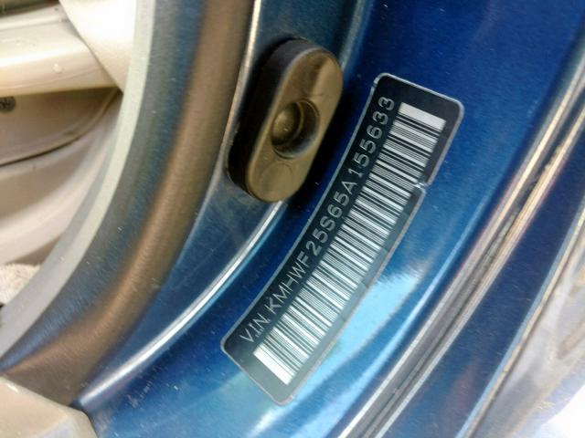 KMHWF25S65A155633 - 2005 HYUNDAI SONATA GL BLUE photo 10