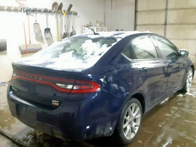 1C3CDFBH1DD684731 - 2013 DODGE DART SXT BLUE photo 4