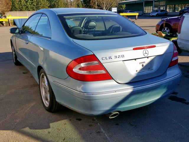 WDBTJ65J64F079819 - 2004 MERCEDES-BENZ CLK 320C BLUE photo 3