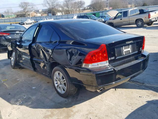 YV1RH592882699051 - 2008 VOLVO S60 2.5T BLACK photo 3