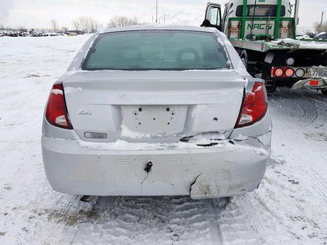 1G8AJ52F95Z177305 - 2005 SATURN ION LEVEL SILVER photo 9