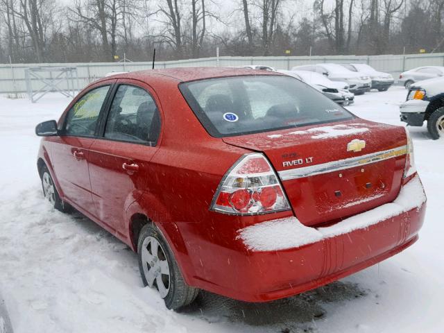 KL1TD56E59B609305 - 2009 CHEVROLET AVEO LS RED photo 3