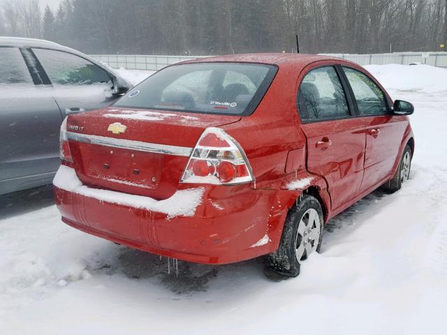 KL1TD56E59B609305 - 2009 CHEVROLET AVEO LS RED photo 4