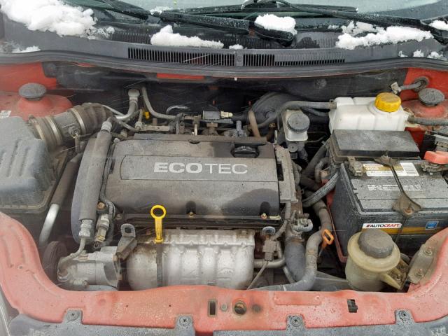 KL1TD56E59B609305 - 2009 CHEVROLET AVEO LS RED photo 7