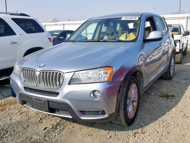 5UXWX9C58E0D30270 - 2014 BMW X3 XDRIVE2 BLUE photo 2