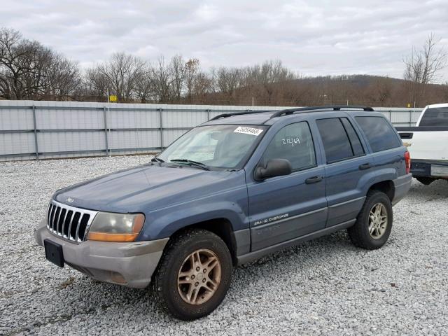 1J4GW48N82C208871 - 2002 JEEP GRAND CHER BLUE photo 2