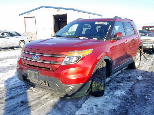 1FM5K8F8XDGC62807 - 2013 FORD EXPLORER L RED photo 2